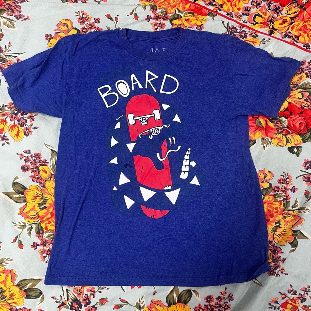 5 KIDS ITEMS FOR $20 
JEM Blue Tee with Red Skateboard Graphic